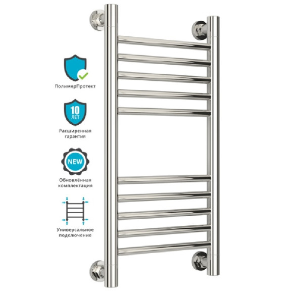 Водяной полотенцесушитель Сунержа Богема прямая 600х300 Хром