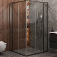 Душевой уголок Cezares Molveno 110x110 MOLVENO-A-22-90+20-C-GM-IV профиль Оружейная сталь стекло прозрачное