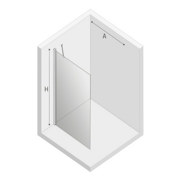 Душевая перегородка New Trendy New Soleo Chrome 60 K-0748 профиль Хром стекло прозрачное