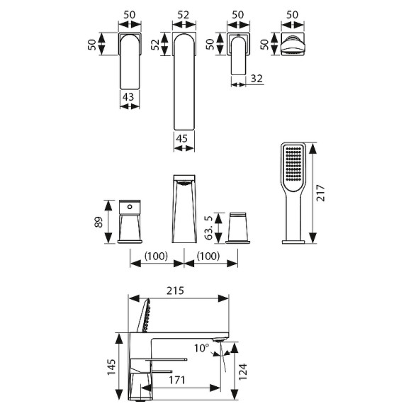 Смеситель на борт ванны Kaiser Terso 70122 Хром Смеситель на борт ванны Kaiser Terso 70122 Хром