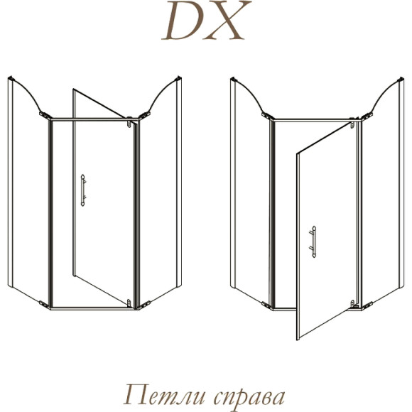 Душевой уголок Migliore Diadema Penta 100x100 24161 профиль Золото стекло прозрачное с декором