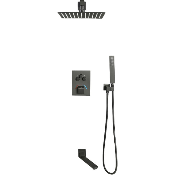 Душевая система ALMAes Khabur TVZ-0897 с термостатом Черная матовая Душевая система ALMAes Khabur TVZ-0897 с термостатом Черная матовая