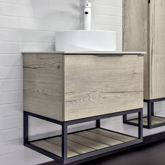 Тумба с раковиной Comforty Порто 60 00-00011397 подвесная Дуб дымчатый