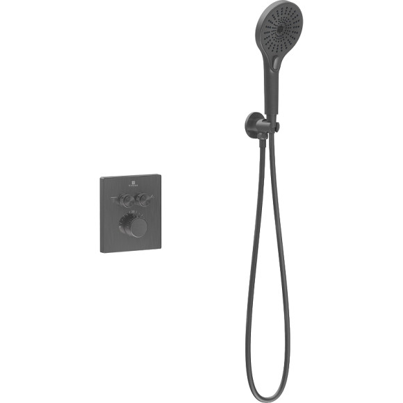 Душевая система Vincea Inspire VSFW-3I21MT5GM с термостатом Вороненая сталь