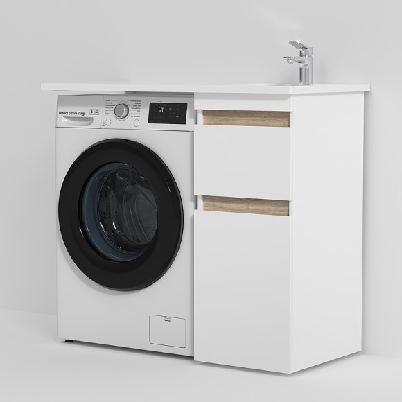 Раковина AM.PM X-Joy 100 R M85AWPR1001WG с местом под стиральную машину Белая Раковина AM.PM X-Joy 100 R M85AWPR1001WG с местом под стиральную машину Белая