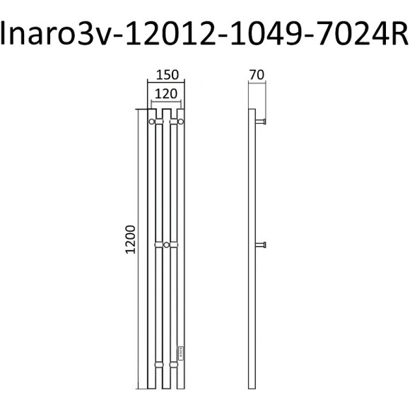 Электрический полотенцесушитель Маргроид Inaro3v 1200x150 Inaro3v-12012-1049-7024R правый Графитовый серый Электрический полотенцесушитель Маргроид Inaro3v 1200x150 Inaro3v-12012-1049-7024R правый Графитовый серый