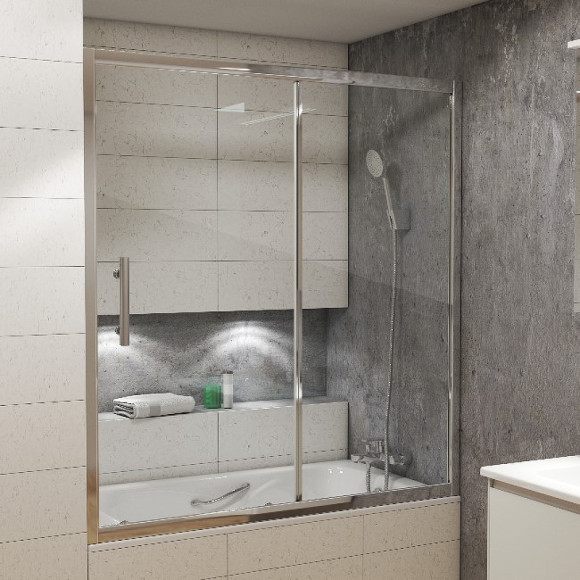 Шторка на ванну Grossman GR-150/2 150 Хром Шторка на ванну Grossman GR-150/2 150 Хром