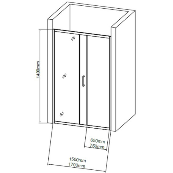 Шторка на ванну Grossman GR-150/2 150 Хром Шторка на ванну Grossman GR-150/2 150 Хром