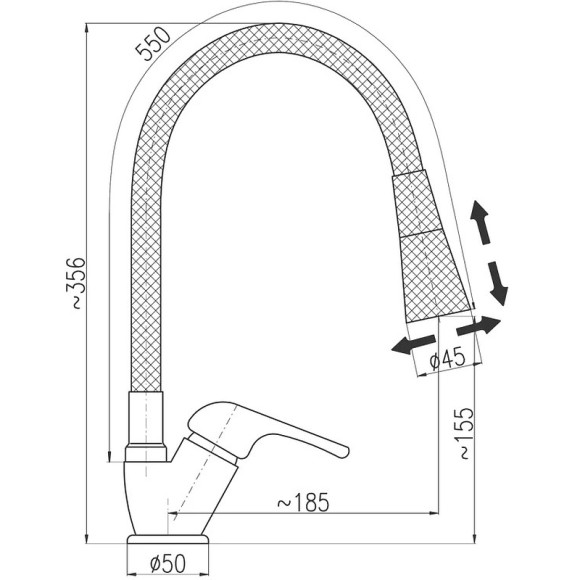 Смеситель для кухни Rav Slezak Sazava SA506.5/13S Серый Хром Смеситель для кухни Rav Slezak Sazava SA506.5/13S Серый Хром