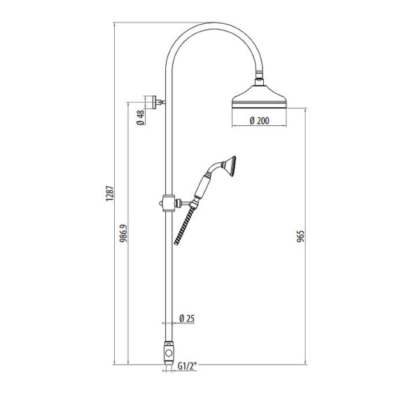 Душевая система Gattoni Programma Doccia 4293/PDD0 Золото 24 карат Душевая система Gattoni Programma Doccia 4293/PDD0 Золото 24 карат