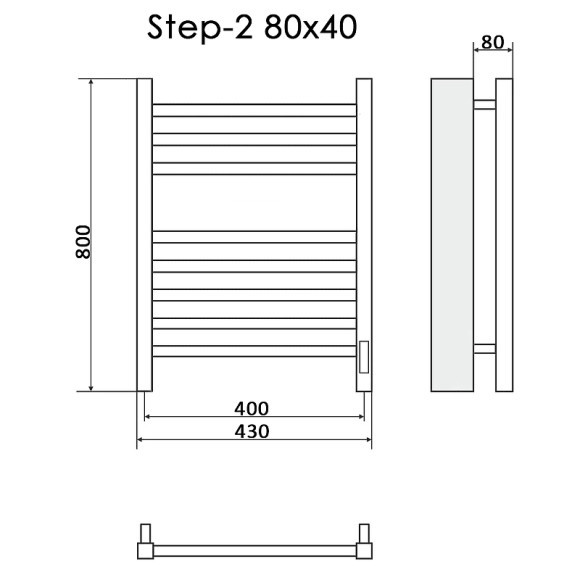 Электрический полотенцесушитель Ника Step-2 80/40 Хром
