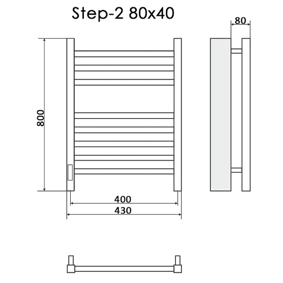 Электрический полотенцесушитель Ника Step-2 80/40 Хром