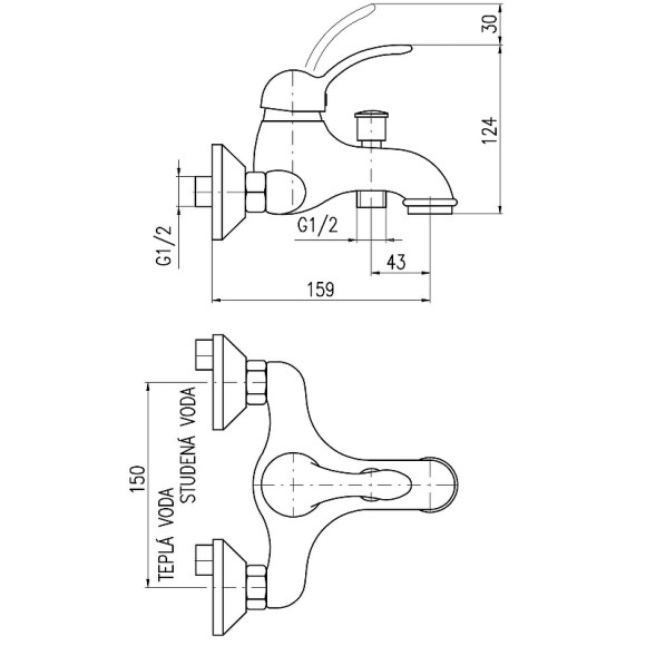 Смеситель для ванны Rav Slezak Labe L054.5 Хром Смеситель для ванны Rav Slezak Labe L054.5 Хром