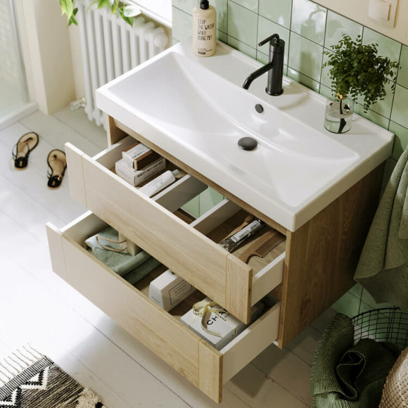 Тумба под раковину Aqwella Astrid 80 AST0108DD подвесная Дуб Давос Тумба под раковину Aqwella Astrid 80 AST0108DD подвесная Дуб Давос