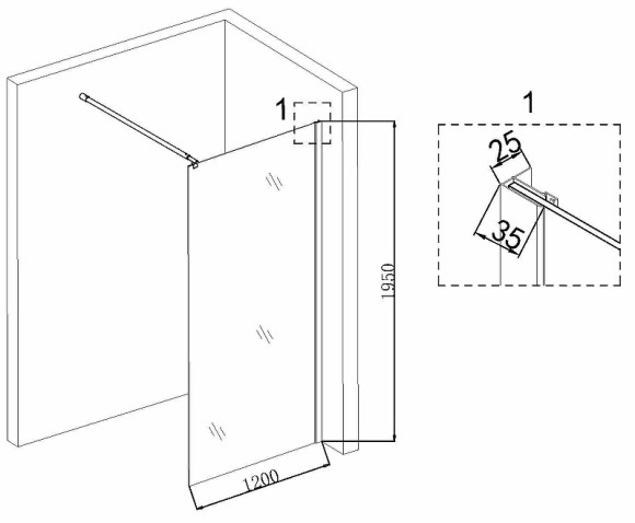 Душевая перегородка Niagara Nova 120 NG-683-12BLACK профиль Черный стекло прозрачное Душевая перегородка Niagara Nova 120 NG-683-12BLACK профиль Черный стекло прозрачное