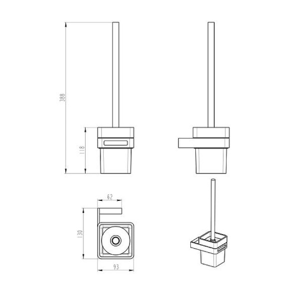 Ершик для унитаза Boheme Q 10954-MW Белый матовый