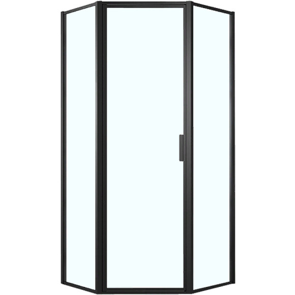 Душевой уголок Azario Richmond 100х100 L AZ-NAG3231 1000 Black профиль Черный стекло прозрачное