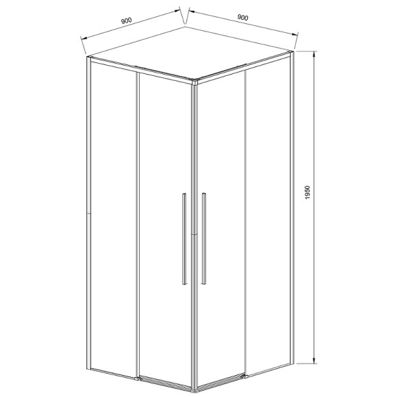 Душевой уголок Vincea Slim-N 90x90 VSS-4SN900CGB профиль Черный стекло тонированное