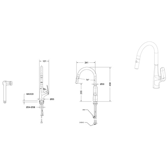 Смеситель для кухни Bravat F7428563CP-ENG Хром Смеситель для кухни Bravat F7428563CP-ENG Хром