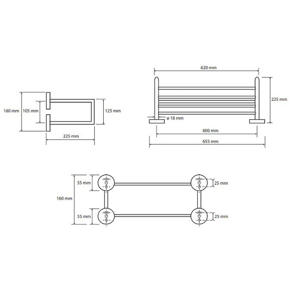 Полка для полотенец Bemeta Omega 104205102 Хром Полка для полотенец Bemeta Omega 104205102 Хром