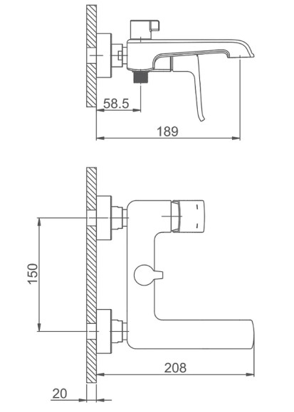 Смеситель для ванны Gappo G50 G3250-8 Хром