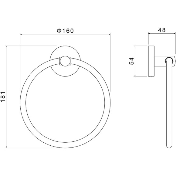 Кольцо для полотенец Aquatek Оберон AQ4212MB Черное матовое Кольцо для полотенец Aquatek Оберон AQ4212MB Черное матовое