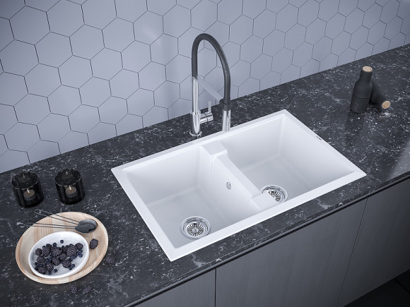 Кухонная мойка Paulmark Tandem 80/2 PM238150-WH Белый Кухонная мойка Paulmark Tandem 80/2 PM238150-WH Белый