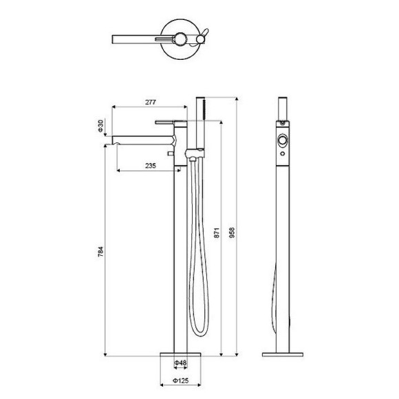 Смеситель для ванны Excellent Pi Arex AREX.1255WH Белый