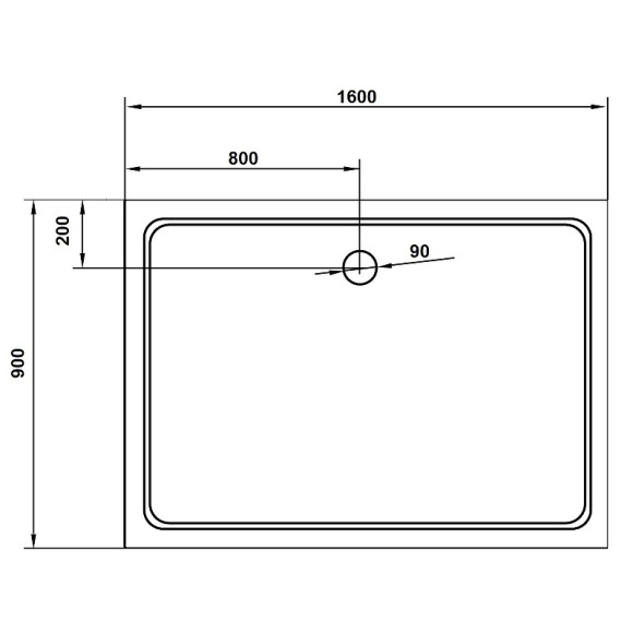 Душевой поддон из стеклокомпозита Cezares Tray SMC 160x90 TRAY-M-AH-160/90-35-W Белый