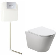 Комплект унитаза SantiLine SL-5020 со смывным бачком SL-02 с клавишей смыва Хром