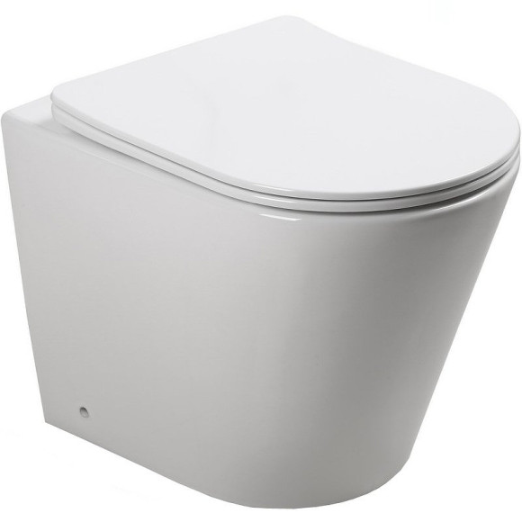 Комплект унитаза SantiLine SL-5020 со смывным бачком SL-02 с клавишей смыва Хром