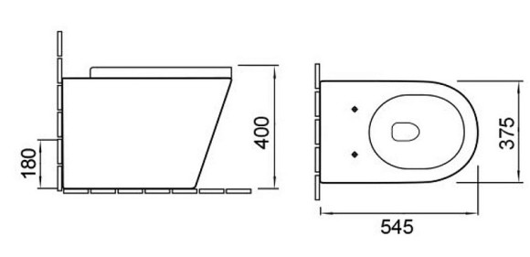 Комплект унитаза SantiLine SL-5020 со смывным бачком SL-02 с клавишей смыва Хром