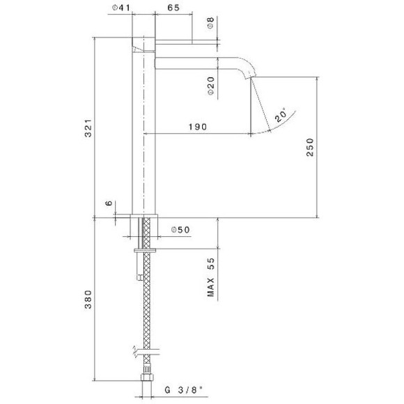 Смеситель для раковины Kerama Marazzi Eterna 69615XKM.50.050 Нержавеющая сталь