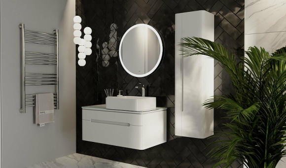 Шкаф пенал Jorno Shine 33 R Shi.04.125/P/W подвесной Белый глянец