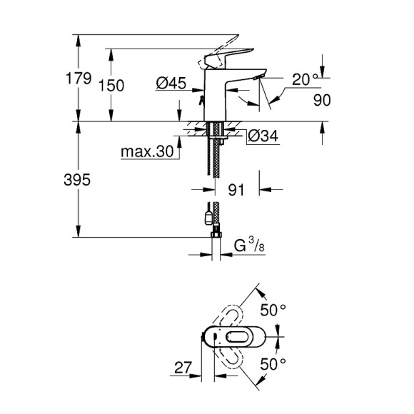Смеситель для раковины Grohe BauLoop 23336000 Хром Смеситель для раковины Grohe BauLoop 23336000 Хром