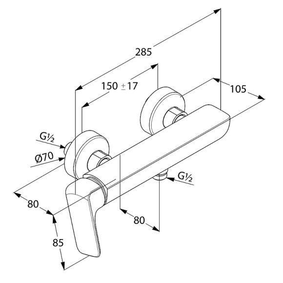Смеситель для душа Kludi Ameo 416750575 Хром