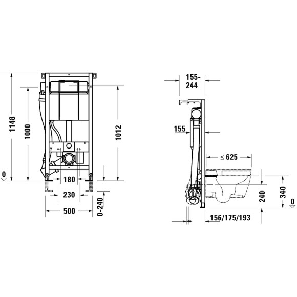 Инсталляция Duravit DuraSystem WD1014000000 для унитаза без клавиши смыва Инсталляция Duravit DuraSystem WD1014000000 для унитаза без клавиши смыва