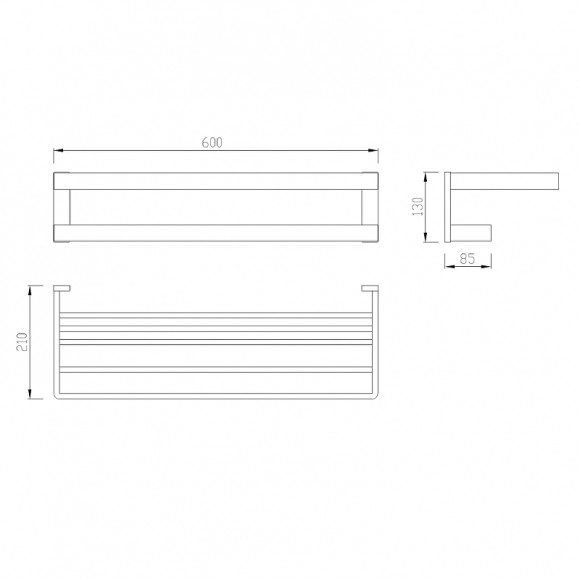 Полка для полотенец Abber Westen AA1758B Черная матовая Полка для полотенец Abber Westen AA1758B Черная матовая