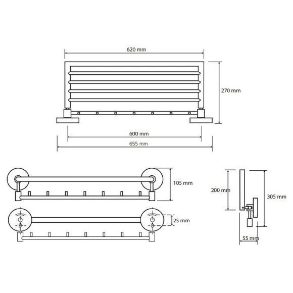 Полка для полотенец Bemeta Omega 104205162 Хром Полка для полотенец Bemeta Omega 104205162 Хром