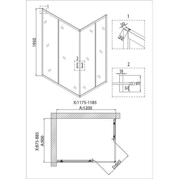 Душевой уголок Niagara Nova 120х90 NG-6611-08 профиль Хром стекло прозрачное Душевой уголок Niagara Nova 120х90 NG-6611-08 профиль Хром стекло прозрачное