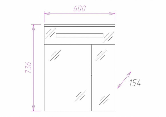 Зеркальный шкаф Onika Сигма 60.01 206034 с подсветкой Белый Зеркальный шкаф Onika Сигма 60.01 206034 с подсветкой Белый