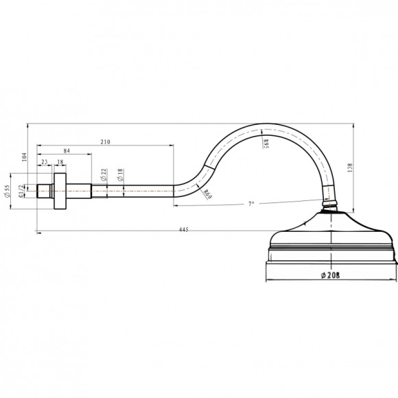 Верхний душ Boheme Brillante 415 Хром Верхний душ Boheme Brillante 415 Хром