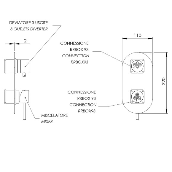 Смеситель для душа Remer X-Style X93KBCFP Черный хром брашированный Смеситель для душа Remer X-Style X93KBCFP Черный хром брашированный