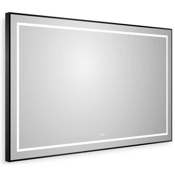 Зеркало BelBagno Kraft 120 SPC-KRAFT-1200-800-LED-TCH-WARM-NERO с подсветкой Черное с сенсорным выключателем и подогревом