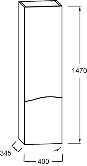 Шкаф пенал Jacob Delafon Sherwood 40 L EB1836LRU-P6 подвесной Натуральный дуб
