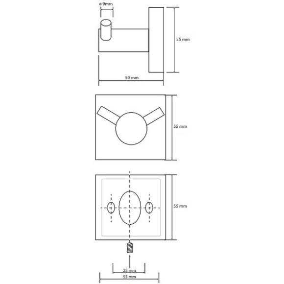 Двойной крючок Bemeta Beta 132106032 Хром Двойной крючок Bemeta Beta 132106032 Хром