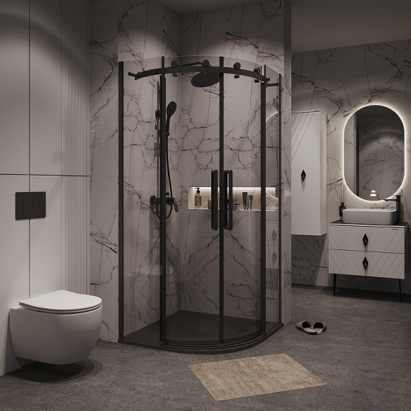 Душевой уголок Grossman Classic 90х90 301.K33.04.9090.21.00 профиль Черный матовый стекло прозрачное Душевой уголок Grossman Classic 90х90 301.K33.04.9090.21.00 профиль Черный матовый стекло прозрачное