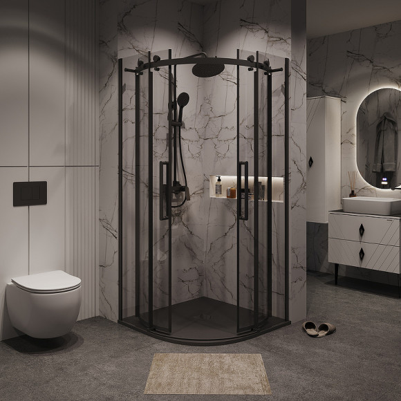 Душевой уголок Grossman Classic 90х90 301.K33.04.9090.21.00 профиль Черный матовый стекло прозрачное Душевой уголок Grossman Classic 90х90 301.K33.04.9090.21.00 профиль Черный матовый стекло прозрачное