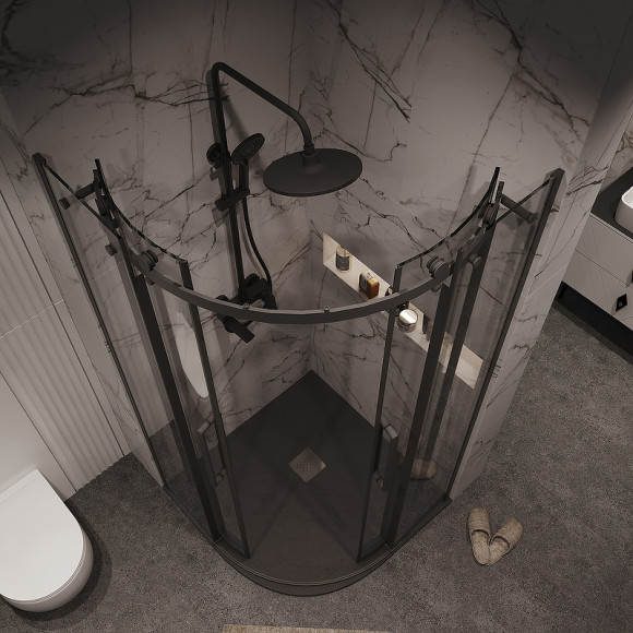 Душевой уголок Grossman Classic 90х90 301.K33.04.9090.21.00 профиль Черный матовый стекло прозрачное Душевой уголок Grossman Classic 90х90 301.K33.04.9090.21.00 профиль Черный матовый стекло прозрачное