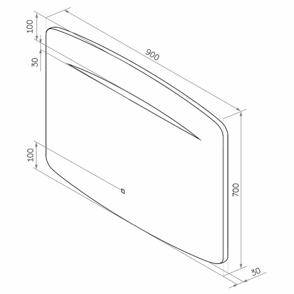 Зеркало Континент Rapid 900х700 ЗЛП918 с подсветкой с сенсорным выключателем